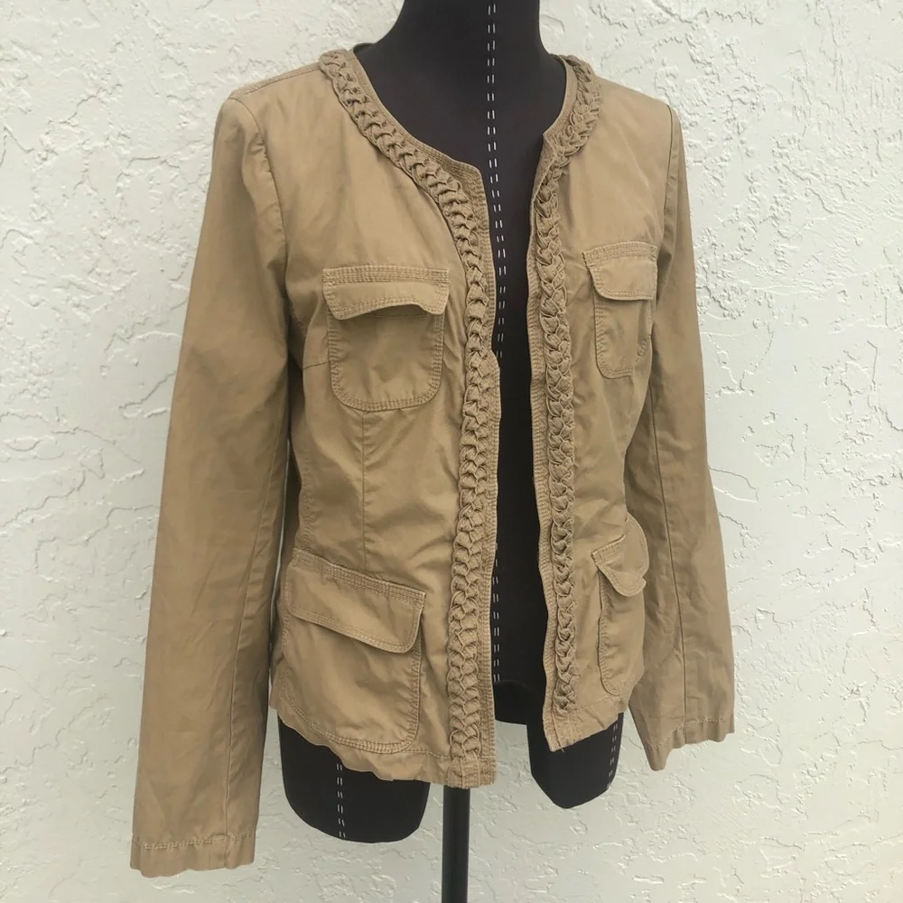 J. Crew khaki blazer chino broken in classic twill jacket women’s size 4